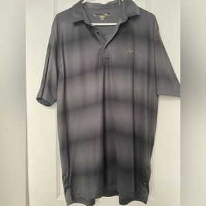 Black and Grey Greg Norman Play Dry Golf Polo